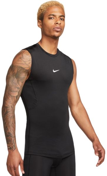 Ανδρικά ενδύματα συμπίεσης Nike Pro Dri-Fit Tight Sleeveless Fitness Top - black/white