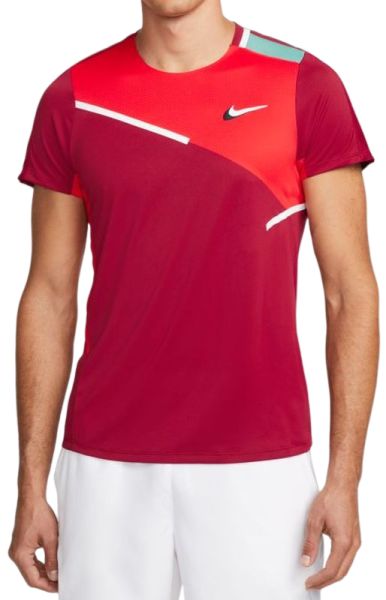 Herren Tennis-T-Shirt Nike Court Dri-Fit Slam Top M - pomegranate/habanero red/washed teal/white