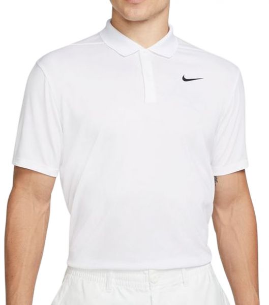 Men's Polo T-shirt Nike Court Dri-Fit Pique Polo M - white/black