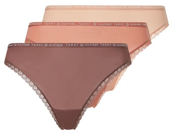 Women's panties Tommy Hilfiger Thong 3P - overshadow/mineralize/guava, Tennis Zone