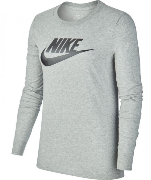 Γυναικεία Μπλουζάκι Nike Swoosh Essential LS Icon Ftr - dk grey heather/black