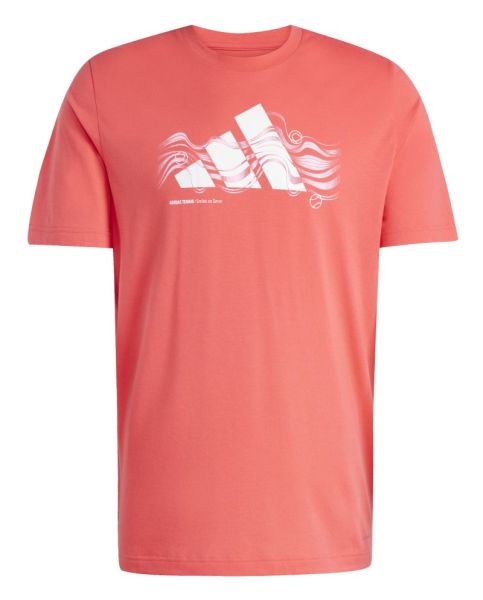 Męski T-Shirt Adidas Tennis Logo Graphic - Czerwony