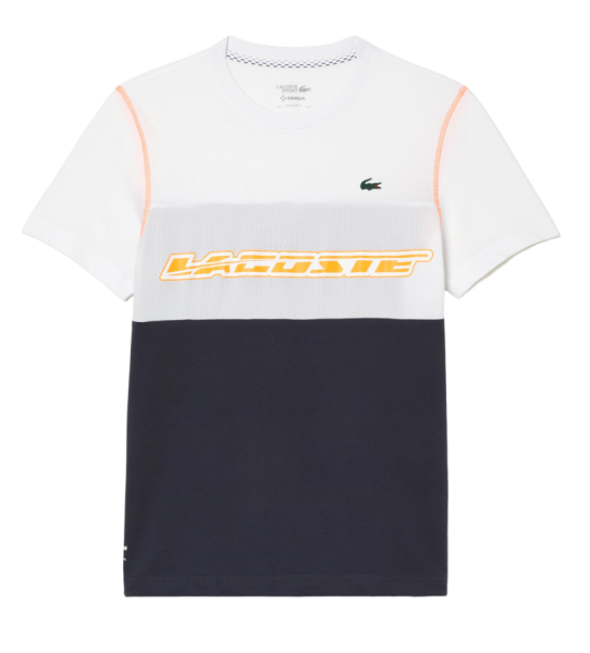 Pánské tričko Lacoste SPORT x Daniil Medvedev Jersey T-Shirt - white/blue/orange