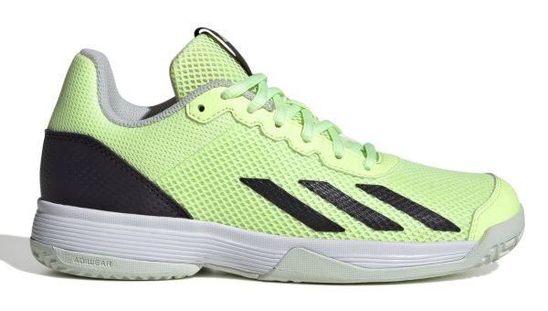 Junior shoes Adidas Courtflash - green spark/aurora black/lucid lemon