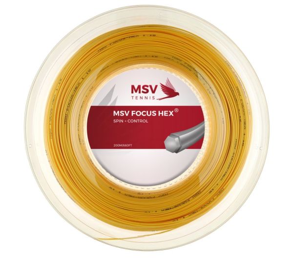 Corda da tennis MSV Focus Hex (200 m) - yellow