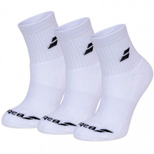 Chaussettes de tennis Babolat Quarter 3 Pairs Pack Socks - white/white