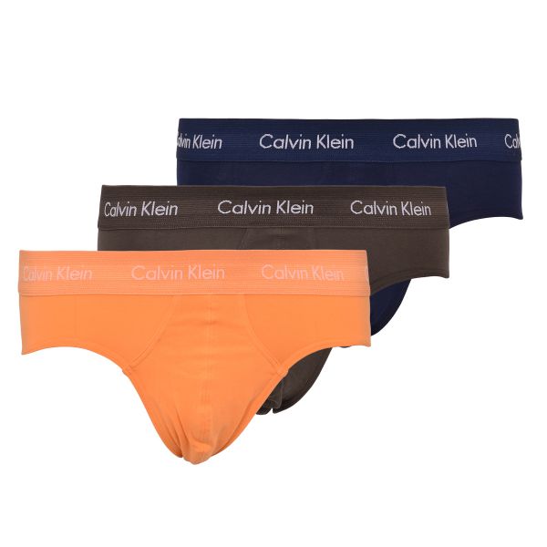 Sporta apakššorti vīriešiem Calvin Klein Hip Brief 3P - orange/blue shadow/process green