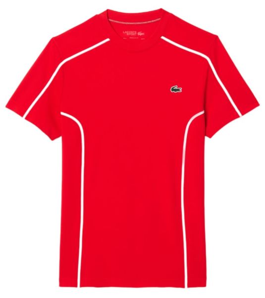 Męski T-Shirt Lacoste Ultra-Dry Pique Tennis T-Shirt - red currant