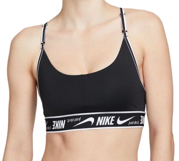 Dámske podprsenky Nike Dri-Fit Indy Logo Bra - black/black/white
