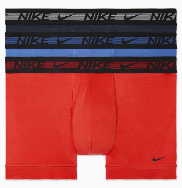 Męskie bokserki sportowe Nike Dri-Fit Ultra Stretch Micro Trunk 3P - habanero red/medium blue/obsidian