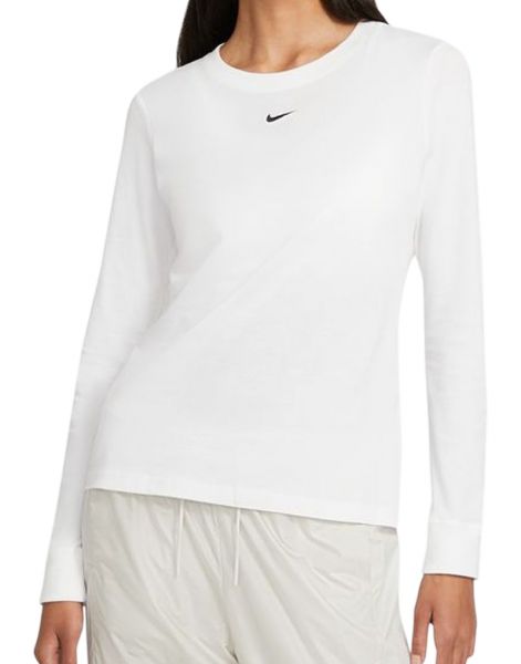 Női póló (hosszú ujjú) Nike Essential LS Tee W - white/black