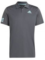 Tenisa polo krekls vīriešiem Adidas Club 3-Stripes Polo Shirt - grey six/pulse aqua
