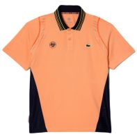 Męskie polo tenisowe Lacoste Sport Roland Garros Edition Ultra-Dry Two Tone Polo Shirt - light orange/navy blue