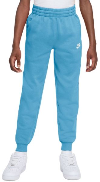 Spodnie dziewczęce Nike Kids Club Fleece Jogger - aquarius blue/white