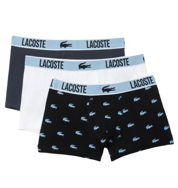 Boxer sportivi da uomo Lacoste Crocodile Print 3P - Multicolore