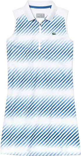  Lacoste Tech Pique Tennis Polo Dress - white/blue/white