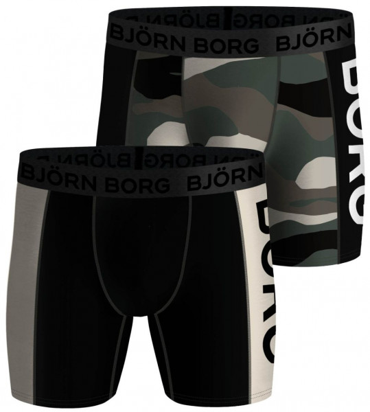 Pánské boxerky Björn Borg Performance Boxer Panel 2P - black/print
