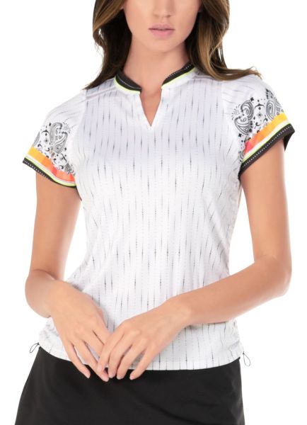 Tenisa T-krekls sievietēm Lucky in Love Paisley In Love Heat Wave Short Sleeve - white