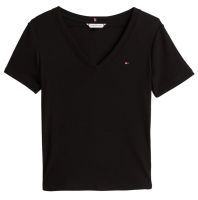 Damski t-shirt Tommy Hilfiger Slim Cody V-NK Short Sleeves - Czarny