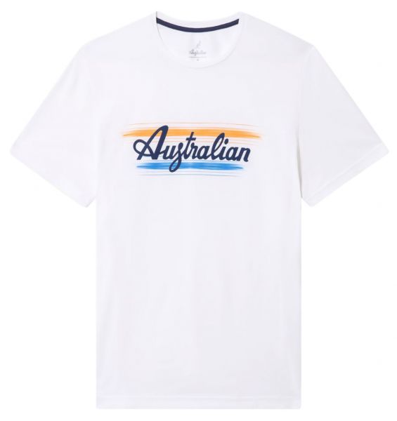 Men's T-shirt Australian Cotton T-Shirt Brush Line Print - bianco