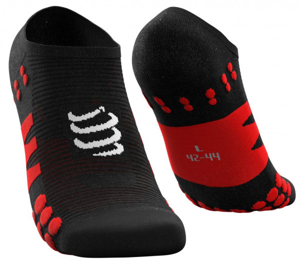 Teniso kojinės Compressport No Show Socks 1P - black/red