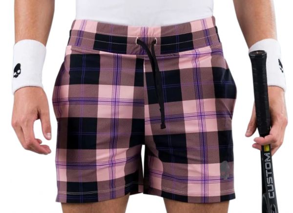 Męskie spodenki tenisowe Hydrogen Tartan Shorts - pink/black