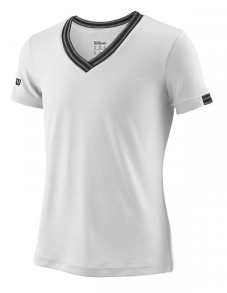 T-shirt pour filles Wilson G Team V-Neck - white