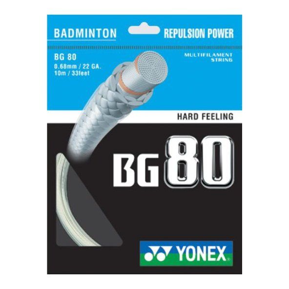 Cordaje de bádminton Yonex BG 80 (10 m) - white