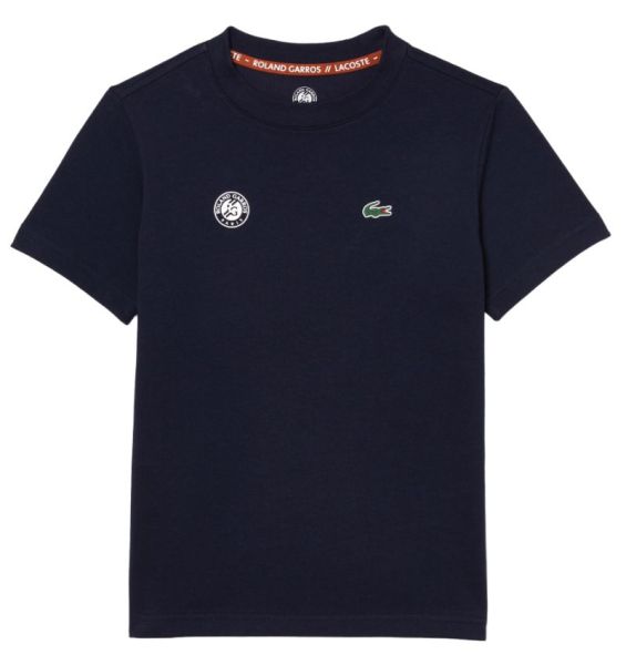 Fiú póló Lacoste Kids Roland Garros Edition Performance Ultra-Dry Jersey T-Shirt - midnight