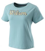 Women's T-shirt Wilson Script Eco Cotton Tee W - Turquoise
