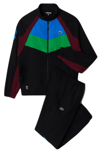 Męski dres tenisowy Lacoste Tennis x Daniil Medvedev Sweatsuit - black/blue/green/bordeaux
