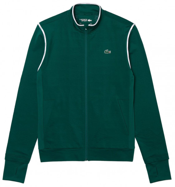 Herren Tennissweatshirt Lacoste Thermo-Regulating Zip Sweatshirt M - green/white/navy blue