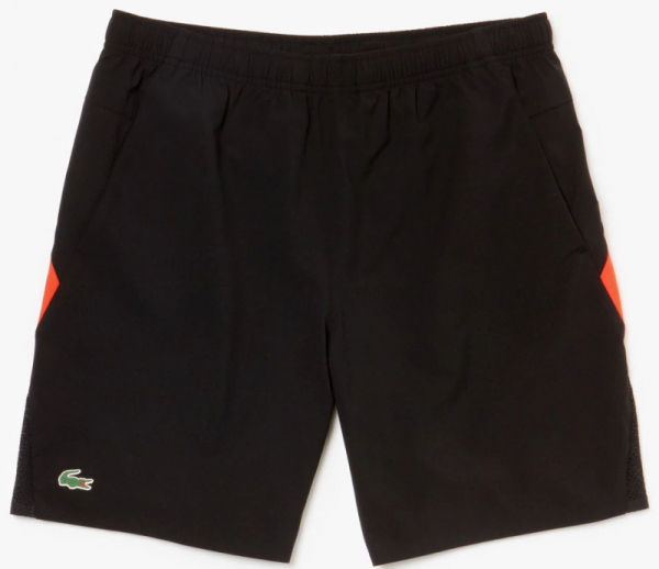  Lacoste Men's SPORT Novak Djokovic Collection Ultra Light Shorts - black/red