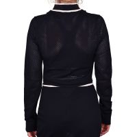 Naiste tennisejakk Tommy Hilfiger Imd Slim Cropped Mesh Sweater - desert sky Naiste tennisejakk Tommy Hilfiger Imd Slim Cropped Mesh Sweater - desert sky