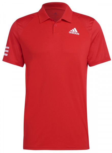Herren Tennispoloshirt Adidas Club 3STR Polo - red/white