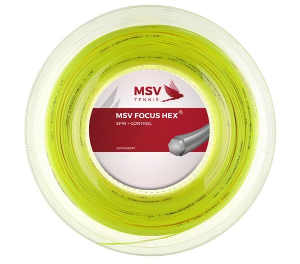 Cordaje de tenis MSV Focus Hex Ultra (200 m) - neon yellow