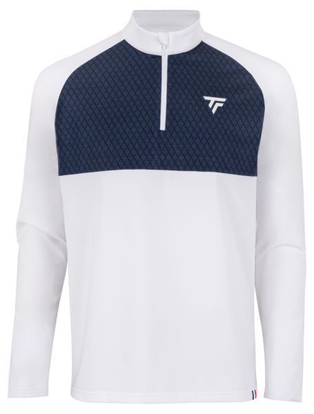 Pánské tenisové tričko Tecnifibre Thermo Zipper Longsleeves - white