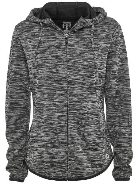 Damen Tennissweatshirt Wilson Training Hooded Jacket - black