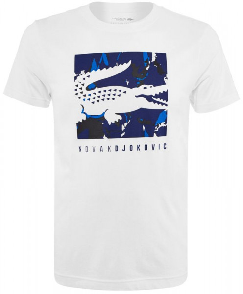  Lacoste Men's SPORT Novak Djokovic Camo Croc Logo T-Shirt - white/navy blue/white/