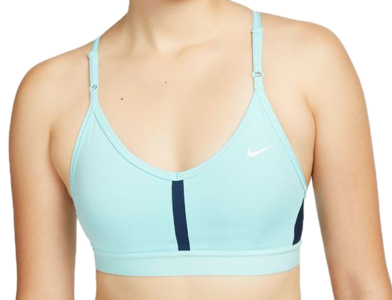 Women's bra Nike Indy Bra V-Neck - coral chalk/hot punch/sea coral