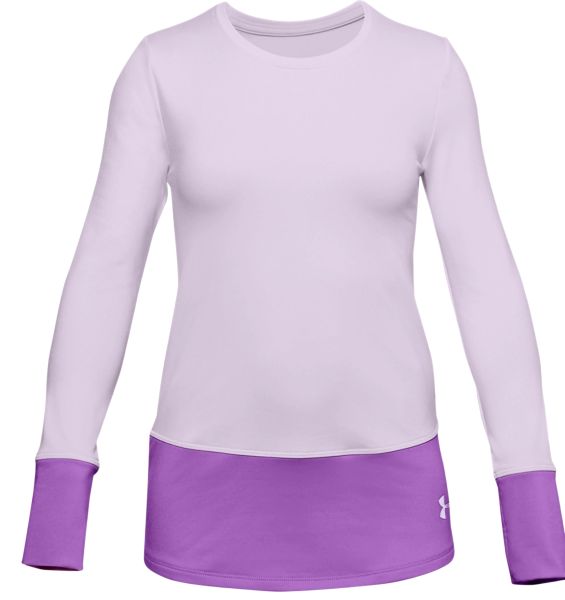 T-shirt pour filles Under Armour ColdGear Long Sleeve Crew - crystal lilac