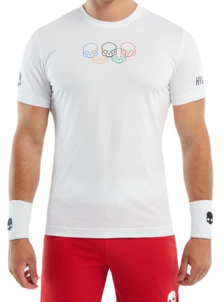 Teniso marškinėliai vyrams Hydrogen Olympic Skull Tech T-Shirt - white
