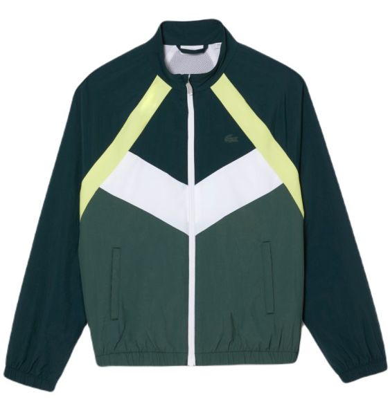 Jungen Sweatshirt  Lacoste Recycled Fiber Colourblock Zipped Jacket - green/flashy yellow/white/dark green