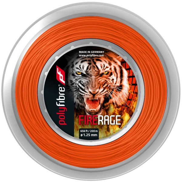 Tennis String Polyfibre Fire Rage Ribbed (200 m) - orange