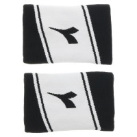 Muñequera de tenis Diadora Wristbands Wide Logo - black/optical white