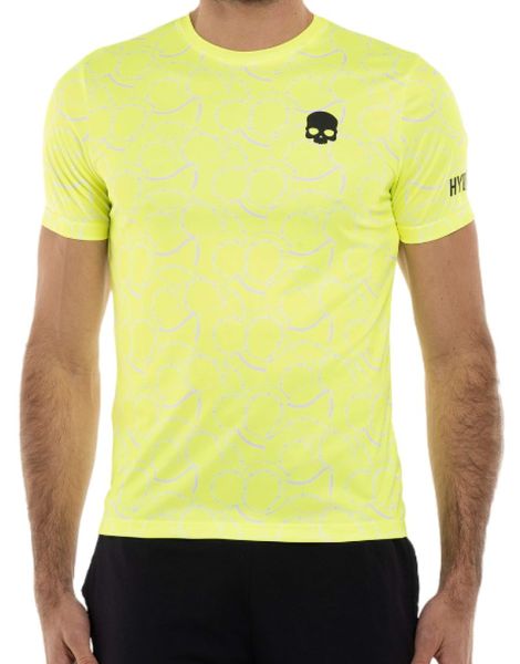 Herren Tennis-T-Shirt Hydrogen Allover Tennis Tech T-Shirt - fluo yellow