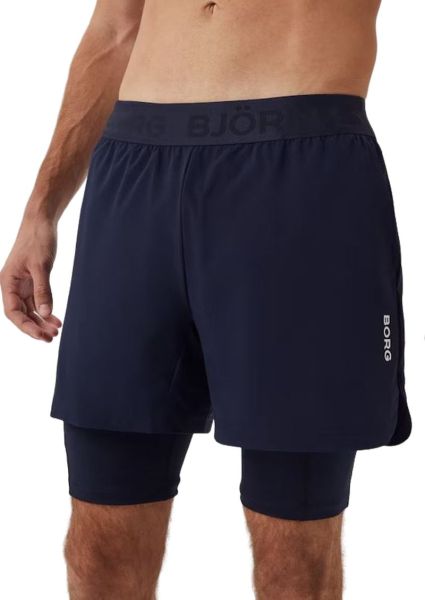 Pantalón corto de tenis hombre Björn Borg 2in1 - Azul