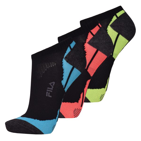 Tennisesokid  Fila Calza Invisible Socks 3P - shock black/multicolor