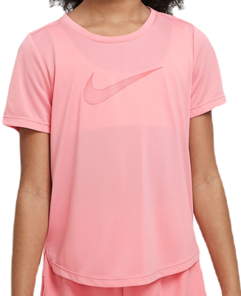 Тениска за момичета Nike Dri-Fit One Short Sleeve Top GX - coral chalk/sea coral