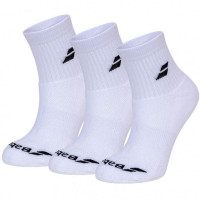 Zokni Babolat Quarter 3 Pairs Pack Socks - white/white